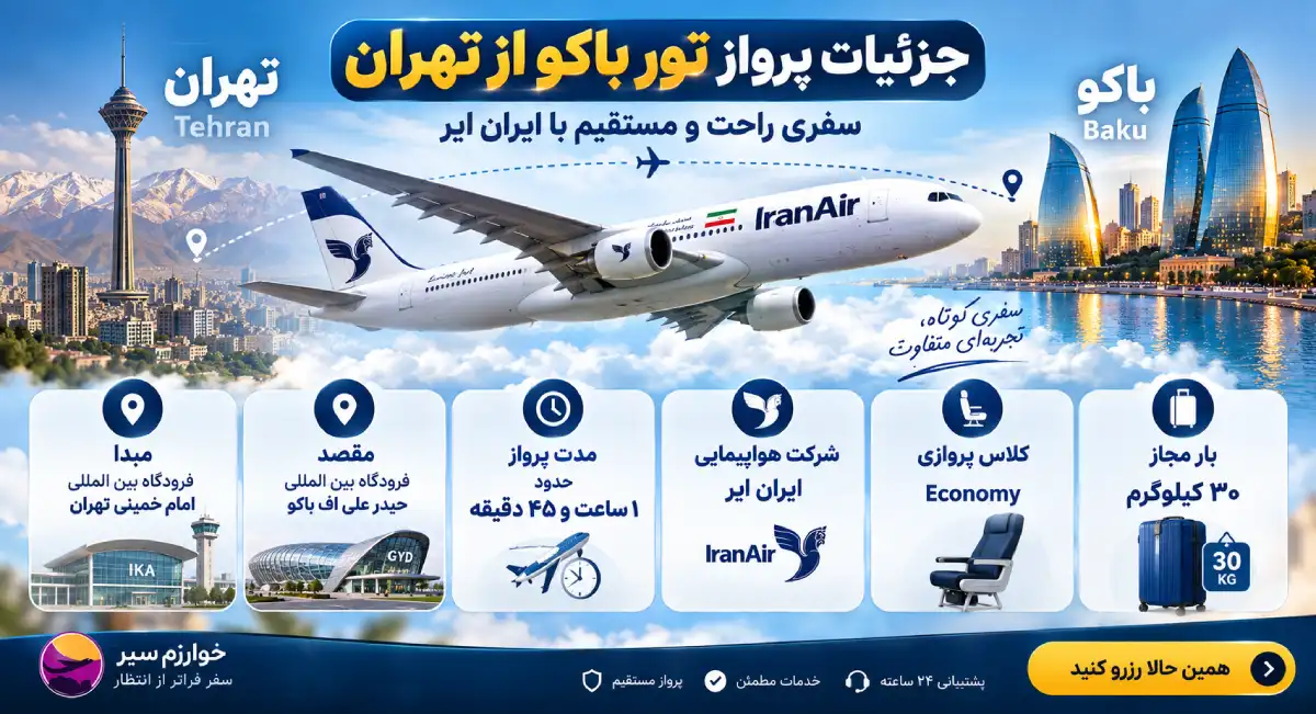قیمت تور باکو هوایی